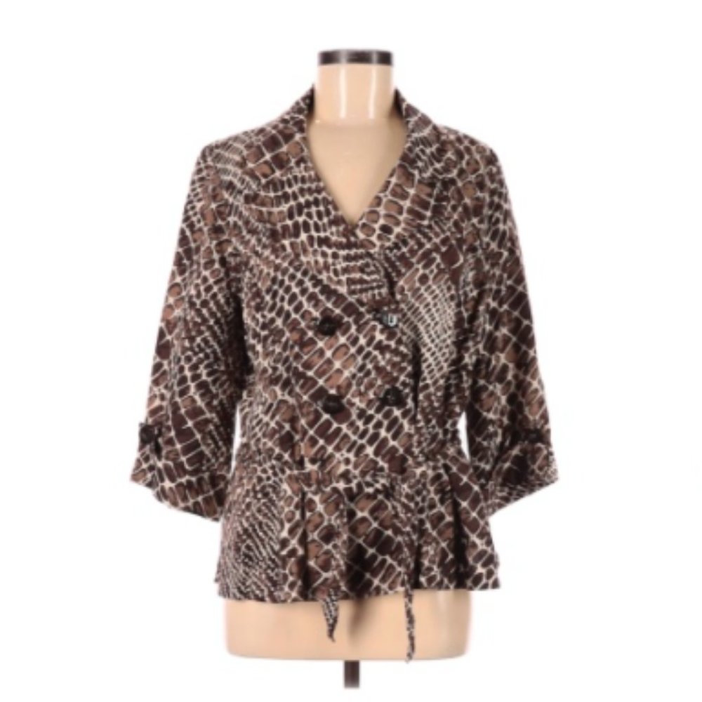 Classiques Entier Linen Blend Animal Print Jacket
